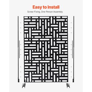 Schermo per la privacy da esterno 119,4 cm L x 193,5 cm A, divisorio autoportante a 3 pannelli, schermo decorativo da giardino in metallo tagliato al laser - Product Image 5