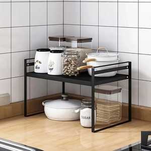 2 Tier Under Sink Organizer Pull Out <b>Storage</b> Basket Sliding Cabinet <b>Drawer</b> Rack Kitchen Bathroom Countertop Metal <b>Storage</b> Shelf - Product Image 4