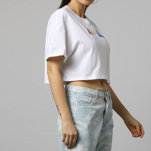 Camisetas Cortas de Verano para Mujer, Transpirables, con Logotipo Personalizado, Estampadas, de Algodón Liso, con Impresión Digital - Product Image 6