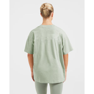 Camiseta Deportiva Ligera para Mujer, Talla Grande, Color Verde Salvia Claro, Mangas Cortas, Súper Suave, Diseño Relajado, Ideal para Gimnasio y Entrenamiento, Precio de Fábrica - Product Image 2