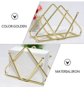 Luxury Gold Metal Napkin <b>Holder</b> Elegant Geometric Design Table Napkin Stand Durable Iron <b>Tissue</b> <b>Holder</b> For Dining Table <b>Kitchen</b> - Product Image 2