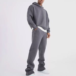 Conjunto Deportivo con Capucha para Hombre, Color Gris Sólido, Corte Regular Informal, Pantalones Largos para Correr, Otoño - Product Image 4