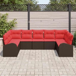 Ensemble de canapés de jardin en polyrotin synthétique marron avec coussin - Product Image 3