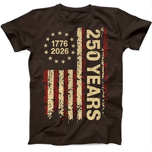 การออกแบบที่รักชาติสำหรับบุรุษ สหรัฐอเมริกา วันที่ 4 กรกฎาคม ฉลองครบรอบ 250 ปี 17762026 เสื้อยืดลายธงชาติ ผ้าฝ้าย 100% ระบายอากาศได้ดี - Product Image 4