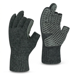 <b>Half</b> Finger Fishing Gloves Insulated Cotton Blend Unisex All Seasons Pull On Comfortable Breathable Anti <b>Slip</b> Grip - Product Image 1