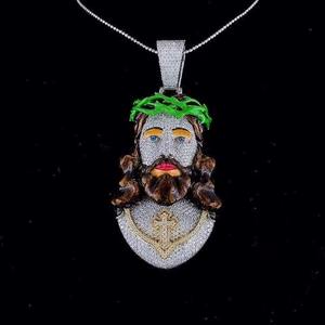 Nouveau Pendentif de Mariage Unisexe 2026 en Argent 925 Plaqué Argent, Serti clos, avec Diamant Moissanite VVS1 Taille Brillant, Style Hip Hop, Motif Glace - Product Image 1