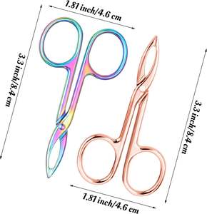Juego de 2 Pinzas de Acero Inoxidable Chapadas en Oro Arcoíris, Hechas a Mano, con Punta Inclinada de Precisión, Ergonómicas para Cejas - Product Image 2