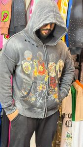Sudadera con Capucha para Hombre, Estilo Urbano, Impresión DTG, Algodón Grueso, Lavado Desgastado y Vintage, Venta al Por Mayor - Product Image 4