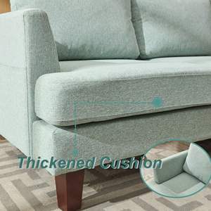 โซฟาแบ่งส่วนทำจากผ้า3-Seater สบายพร้อมช่องเสียบ USB 2ช่องเบาะนั่งสบายสำหรับห้องนั่งเล่นห้องนอนสำนักงานพื้นที่ขนาดเล็ก - Product Image 6