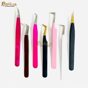 แหนบต่อขนตา Bellus International 45 90 ปลายตรง สแตนเลสสตีล จับถนัดมือ ทนทาน สีทูโทน 4 ชิ้น (ขายส่ง) - Product Image 5