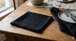 Wholesale Bulk Black Organic Cotton Napkins Handmade <b>Square</b> Napkin Reusable Washable for Dining Home Use Holiday's Day Decor - Product Image 4