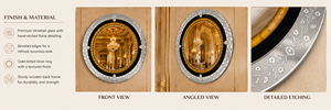 Venetian <b>Mirror</b> Round Size full Circle Wall <b>Mirror</b> Etched Floral Beveled Frame Antique <b>Silver</b> Full Length Decorative Luxury Hand - Product Image 3