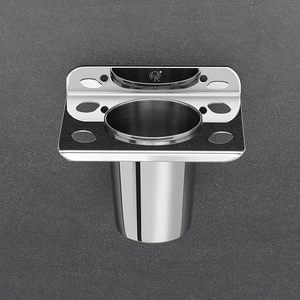 Stainless Steel <b>Wall</b> Mount Toothpaste <b>Toothbrush</b> <b>Holder</b> for Bathroom Custom Logo Bathroom Accessories - Product Image 2
