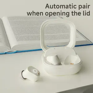 Hotriple C19 Headset bebas genggam, Earphone nirkabel mini ringan dalam telinga dengan kotak pengisian daya 200mAh