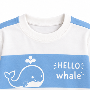 Kids Boys Jersey Cartoon Whale Graphic T-Shirt Shorts Set Summer Casual Two-Piece Outfit Short Sleeve Crew Neck 2-7 <b>Years</b> - Product Image 5