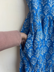 Vestido largo maxi estampado a mano, vestido de verano de algodón, vestido con estampado indio, vestido con estampado floral, vestido de verano para mujer, vestido largo maxi. - Product Image 6