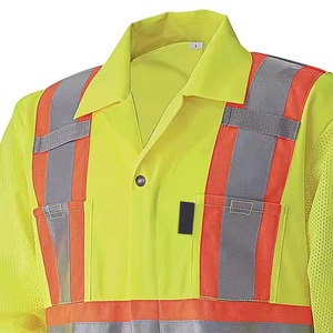 Overoles de Trabajo Unisex de Alta Visibilidad, Certificación CE, Resistentes al Viento, con Cinta Reflectante Plateada FR, Ropa de Trabajo de Seguridad de Poliéster, OEM - Product Image 2