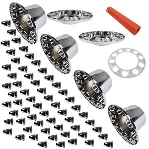 Kit Coprimozzi Cromati per Ruote Anteriori e Posteriori con Dadi da 33mm e Coperture per Assali per Camion - Product Image 6