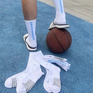 Professional Youth Sports Crew <b>Socks</b> Basketball <b>Running</b> Badminton Custom Spandex/Nylon/Cotton Fleece Anti-Foul Solid Non-slip - Product Image 6