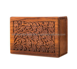 Urna Funeral de Madera Tallada a Mano para Cenizas de Mascotas Urnas Cremación de Madera para Cenizas de Gato y Perro Urnas de Recuerdo a Bajo Precio - Product Image 1