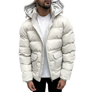 Customize Men's Winter Fleece <b>Jacket</b> Windproof Light Weight <b>White</b> Polyester/Nylon Casual Outdoor <b>Jacket</b> - Product Image 1