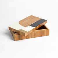 Boîte à bijoux moderne en or avec agate polie en os et en bois Boîte décorative du fabricant indien pour la vente d'accessoires