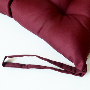 Coussins de chaise tuftés faits à la main avec liens, coussin carré pour chaise de salle à manger, décoration esthétique pour la maison, textiles de maison bordeaux, vente en gros - Product Image 4