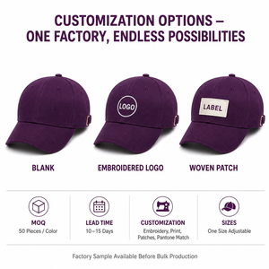 Custom Embroidered Logo Baseball Cap 6-Panel Twill Cotton Adjustable Unisex Solid Color Casual <b>Hat</b> With Metal Buckle - Product Image 3