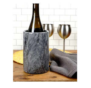 Seau à glace en marbre, rafraîchisseur rond isolé, design populaire, pour fêtes, 100% marbre, refroidisseur à whisky et vin - Product Image 2