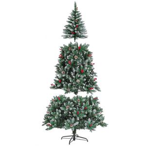 Albero di Natale di Lusso in Pino di Alta Qualità a Batteria, Pieghevole, con Luci LED in PET PVC e Ornamenti a Forma di Stella per Uso Esterno - Product Image 6