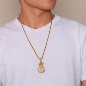 จี้เพชรรูปถุงเงินทองคำทำมือคุณภาพสูง ดีไซน์หรูหรา เหมาะสำหรับใส่ในเทศกาล มีจำหน่ายในราคาดีจากอินเดีย - Product Image 4