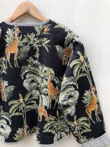 เสื้อแจ็คเก็ตผ้าฝ้ายพิมพ์ลายอินดิโก้สไตล์โบฮีเมียน บุใยหนานุ่ม ระบายอากาศได้ดี ใส่ได้ทุกฤดู สำหรับผู้หญิง สั่งตรงจากผู้ค้าส่ง - Product Image 3