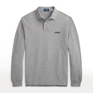 เสื้อโปโลชายแบบสั่งทำพิเศษ เนื้อผ้าระบายอากาศ แขนยาว คอและปลายแขนเสื้อถักแบบริบ คุณภาพพรีเมียม เหมาะสำหรับใส่ลำลอง - Product Image 4
