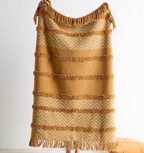 Manta Decorativa Tejida 100% Algodón, Manta Boho para Sofá, Manta Ligera Hecha a Mano para Sala de Estar, Venta al Por Mayor OEM - Product Image 2