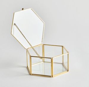 Brass Square Jewelry <b>Box</b> with Mirrored Lid Ornate Legs Vintage Decorative Trinket <b>Box</b> for Rings <b>Earrings</b> Necklaces - Product Image 5
