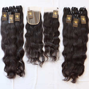 Mèches de cheveux humains indiens avec Closure 13x4 13x6 Transparent Swiss Hd Lace Frontal Closure avec cheveux indiens bruts non traités - Product Image 2