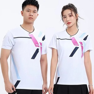 <b>Badminton</b> T-shirt Men Women Quick Dry Short Sleeve Table Tennis Volleyball New White Tennis Shirt Uniform - Product Image 2