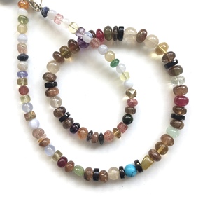 ลูกปัดพลอยธรรมชาติแบบคละสี 1 เส้น สำหรับทำเครื่องประดับอัญมณีชั้นดี สร้อยคอพลอย - Product Image 4