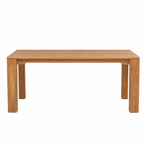 Mesa de Comedor Rectangular Moderna de Madera de Teca Sólida, Impermeable, con Alerón Abierto en las Esquinas |   Estilo belga contemporáneo para apartamentos y hoteles - Product Image 1