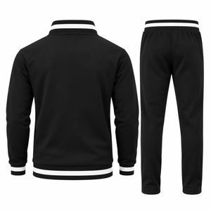 Conjunto Deportivo para Hombre, Chaqueta con Cierre Completo y Pantalones Jogger con Franja Blanca, Ropa Deportiva Personalizada - Product Image 2
