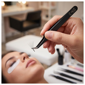 Stainless Steel Fiber Tip Curved <b>Lash</b> Tweezer 45/90 Degree Volume Fan Eyelash Extension Tool Durable Precision Beauty Care - Product Image 6