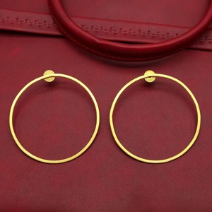 Pendientes de Latón con Acabado Texturizado, Estilo Artesanal, Pendientes de Latón con Acabado Liso, Precio de Fábrica al por Mayor, Artículos de Artesanía en Metal - Product Image 1