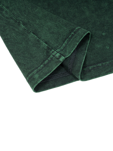 Camiseta de Manga Corta con Cuello Redondo para Hombre, Corte Holgado, Color Sólido, Algodón Lavado, Estilo Informal - Product Image 3