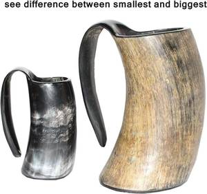 Handmade Viking Ox Horn Drinking Horn <b>Cup</b> Rustic Medieval Beer Mug - Product Image 4