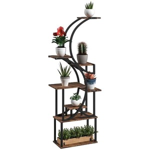 Support de pot de fleurs en fil métallique avec revêtement en poudre, support de plantes à plusieurs niveaux en métal pour jardin intérieur et extérieur - Product Image 5