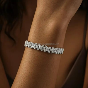 Marquise and Round Cut Diamond Bracelet Elegant Luxury Tennis Style Fine Jewelry Bracelet Gift for Women Anniversary Wedding - Product Image 1