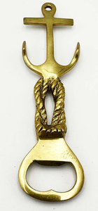 Ouvre-bouteille ancien en laiton avec ancre et corde, style nautique, bronze, livraison express - Product Image 3