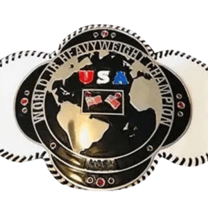 World Heavyweight Championship Belt USA Flag Design with World <b>Map</b> Black and White Strap Collectible Title Belt - Product Image 5