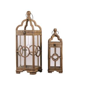 Juego de Faroles de Vidrio y Madera Hechos a Mano, Portavelas Decorativos para Jardín, Faroles Colgantes de Madera para Decoración de Bodas y Hogar, Venta al por Mayor - Product Image 6