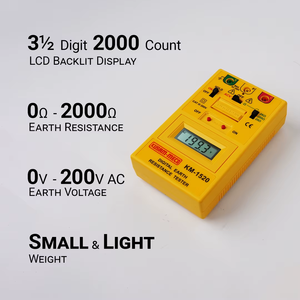 Appareil de mesure de la résistance de terre numérique professionnel à 3 bornes, testeur de terre haute précision, écran LCD, cuivre électrique - Product Image 5